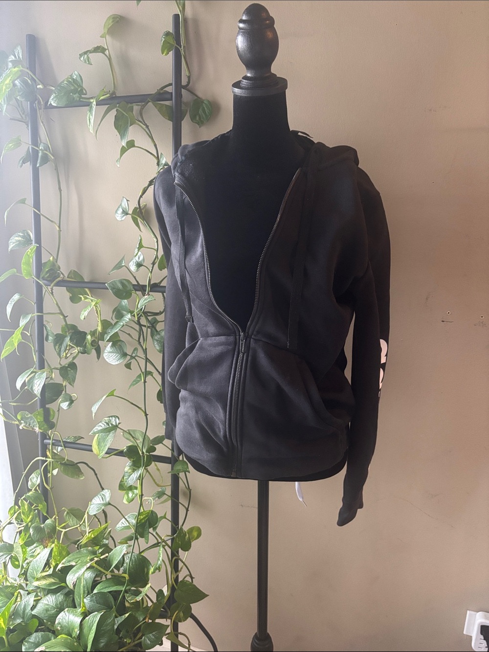 adidas Women's Black Full-Zip Hooded Utility Jacket
